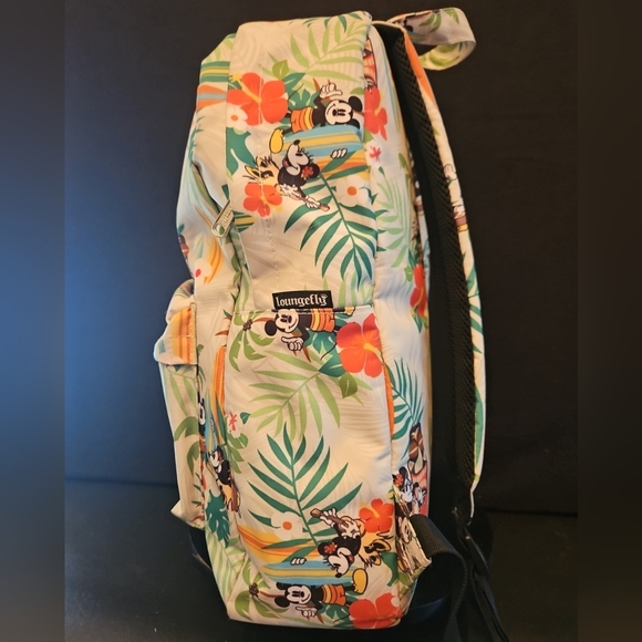 Loungefly Disney Mickey Tropical Nylon‎ Backpack Surfboards Tiki HTF RARE main image 14